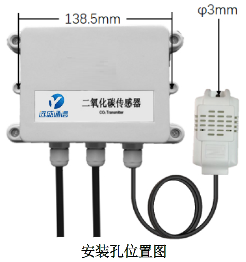 二氧化碳傳感器安裝孔示意圖